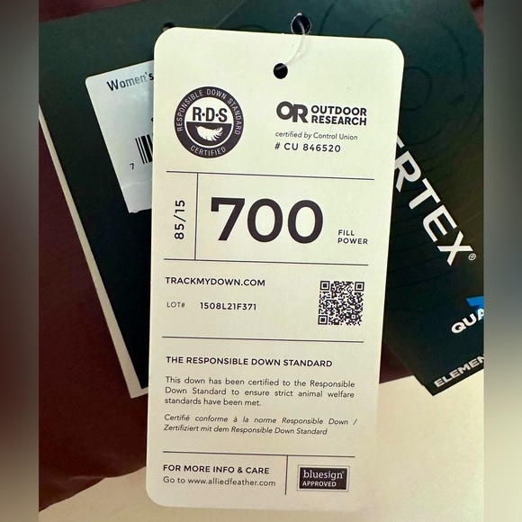 NWTs Outdoor Research Women's Coldfront Down Jacket. Elk. - Picture 10 of 16